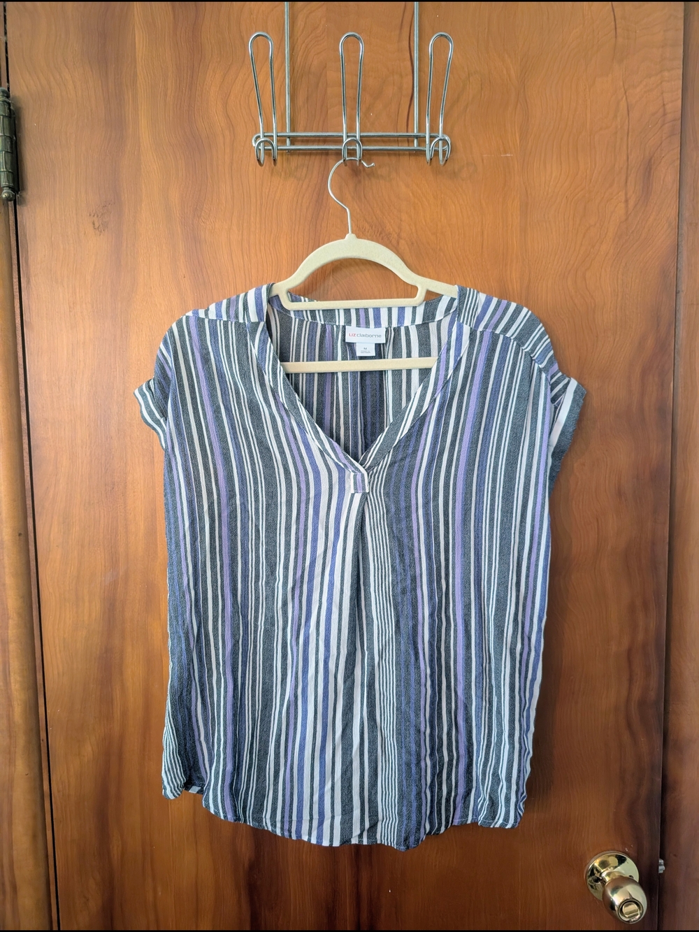 Liz Claiborne Striped V-Neck Women's Blouse